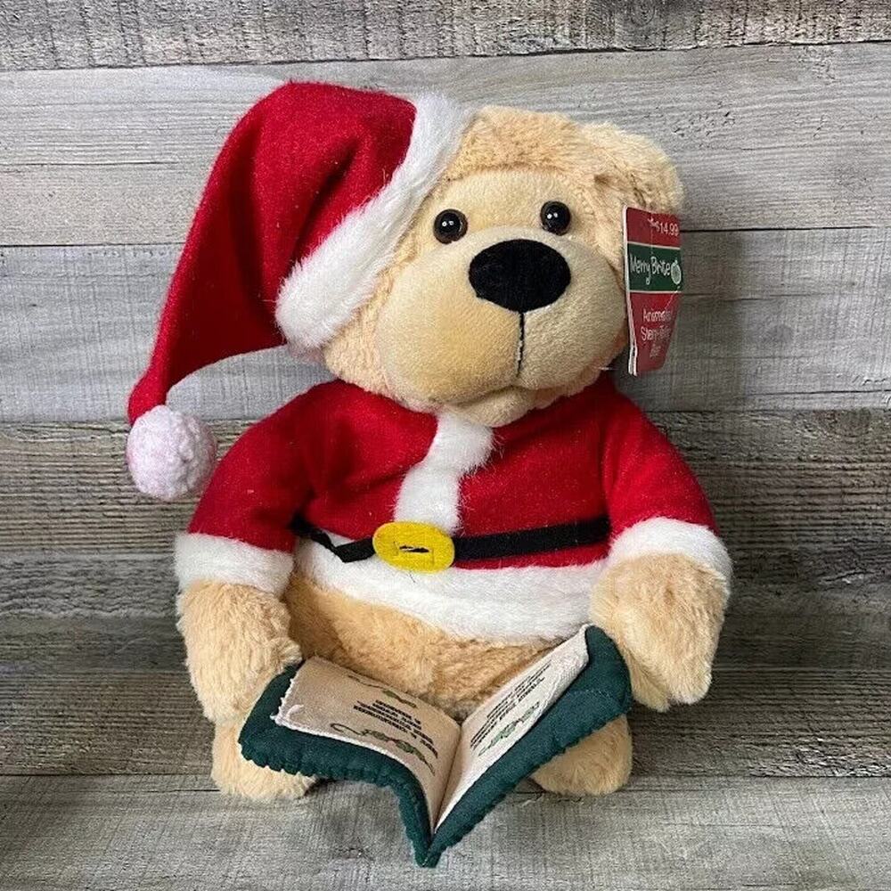 PLUSH TEDDY BEAR READS 'TWAS THE NIGHT BEFORE CHRISTMAS' MOUTH MOVES, LIGHTS UP